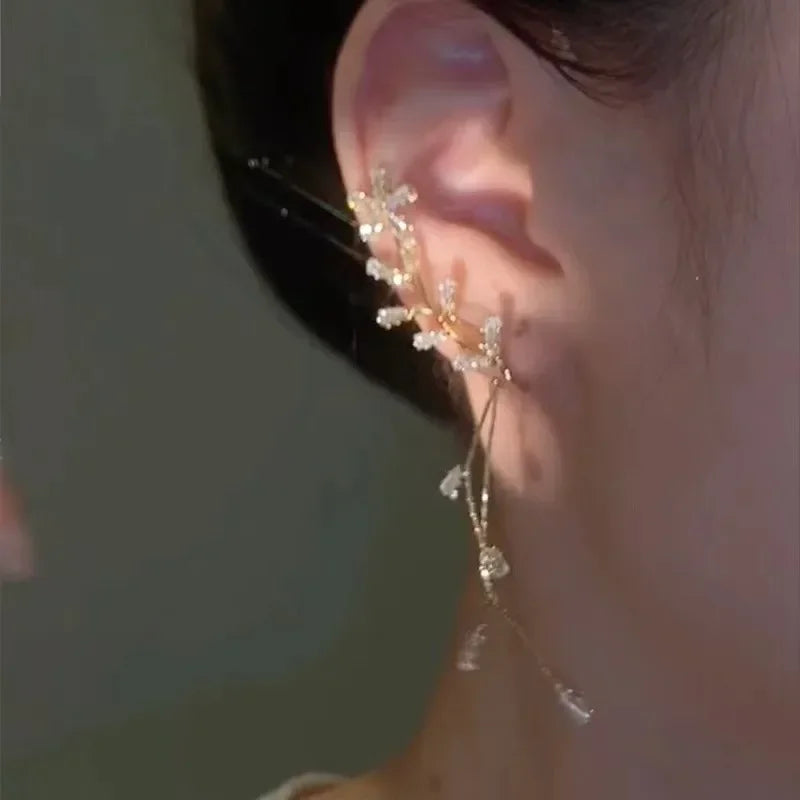 Elegant Butterfly Zircon Ear Cuff – No Piercing Needed - Glamora World