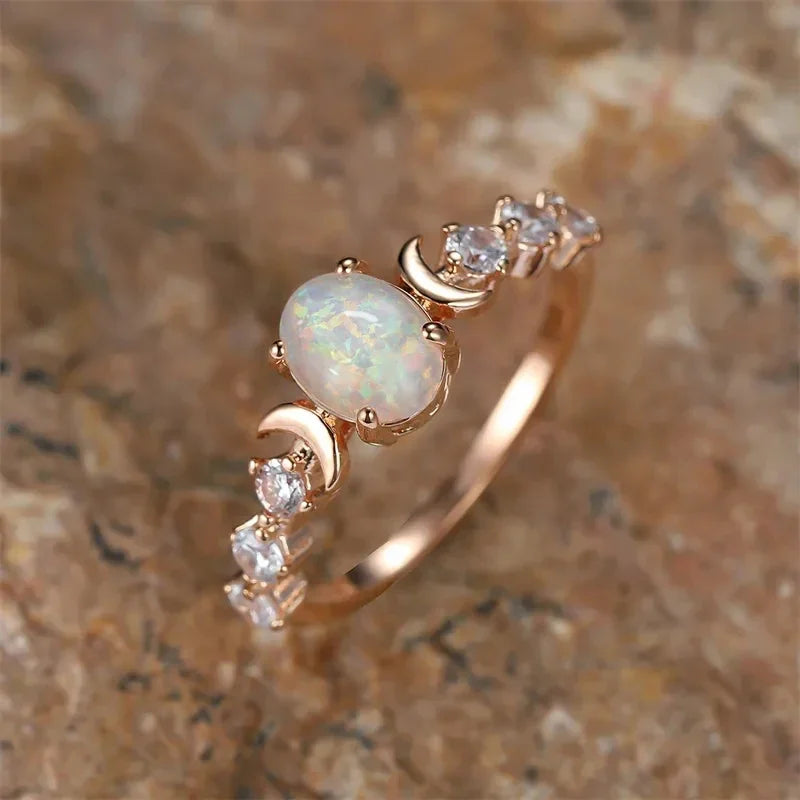 Celestial Opal Moon Ring™ - Glamora World