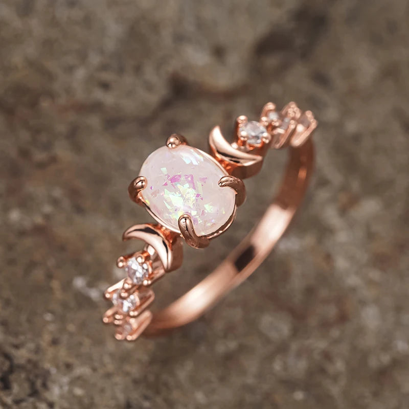 Celestial Opal Moon Ring™ - Glamora World