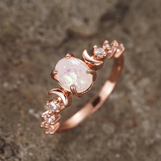 Celestial Opal Moon Ring™ - Glamora World