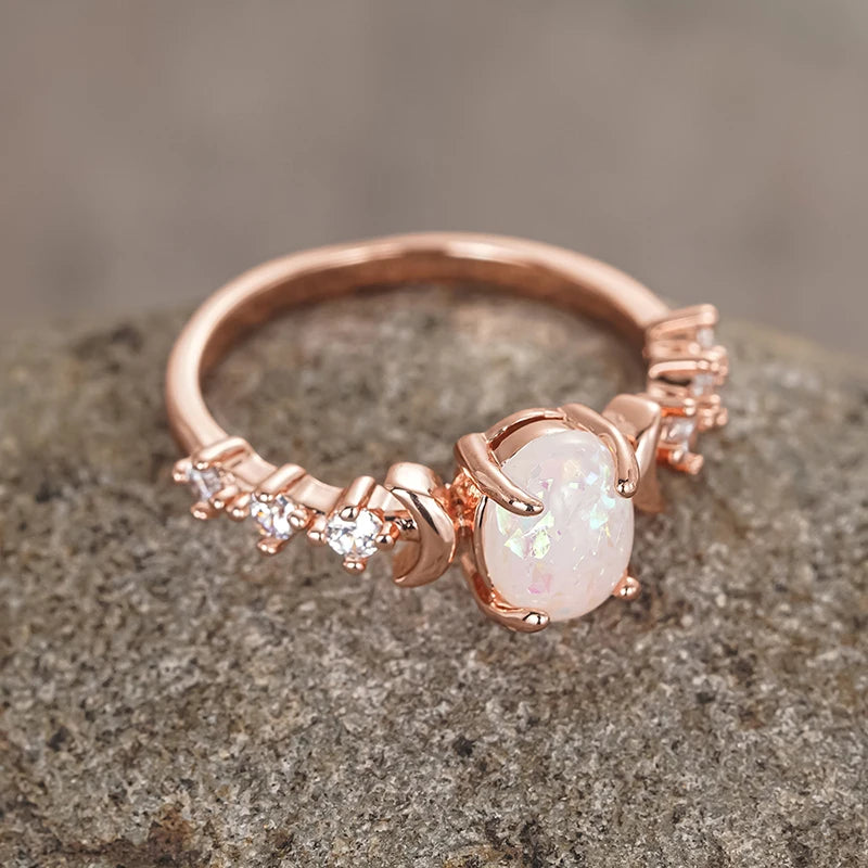 Celestial Opal Moon Ring™ - Glamora World