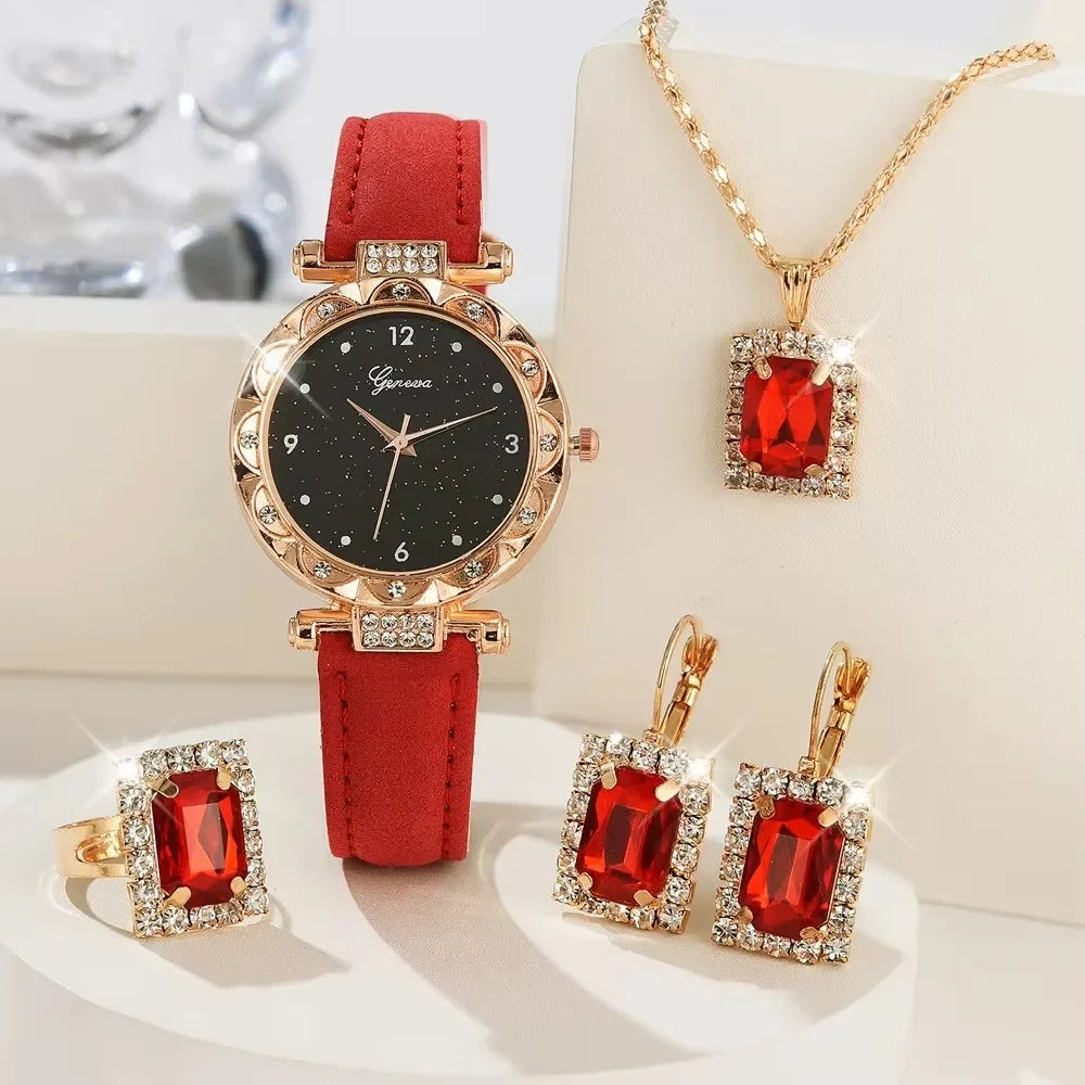 Elegant Women’s Luxury Watch & Jewelry Set - Glamora World