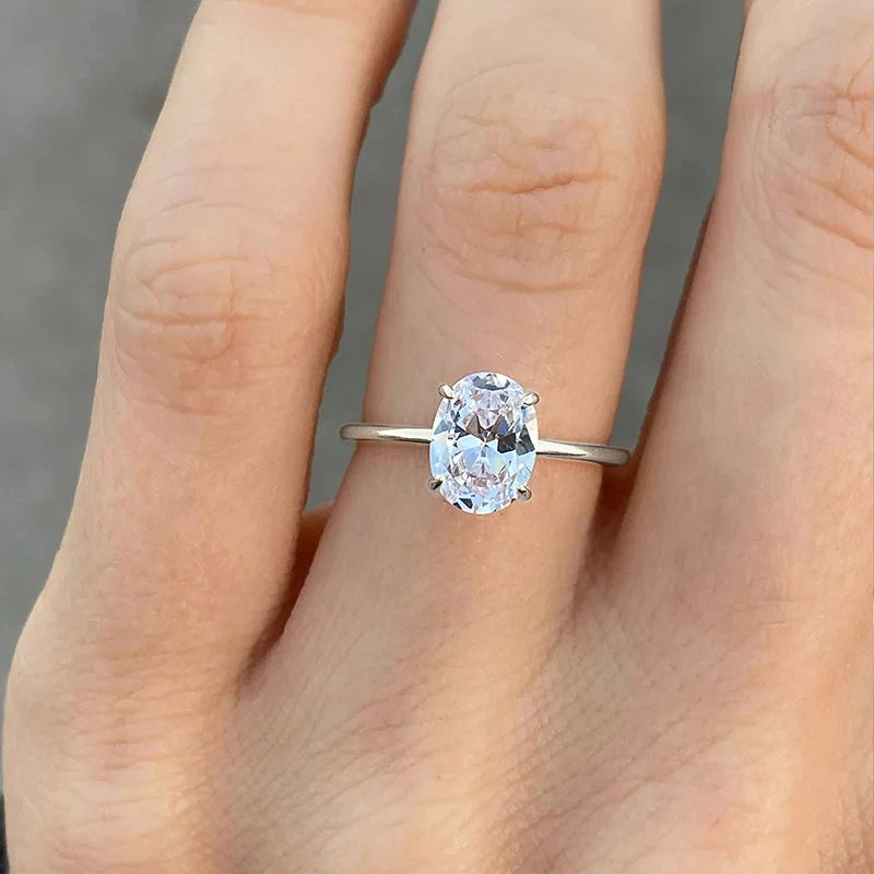 925 Sterling Silver & Golden Zircon Engagement Ring – Glamora World - Glamora World