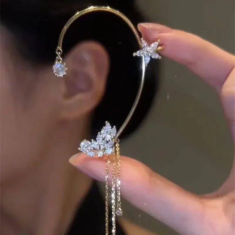 Elegant Butterfly Zircon Ear Cuff – No Piercing Needed - Glamora World