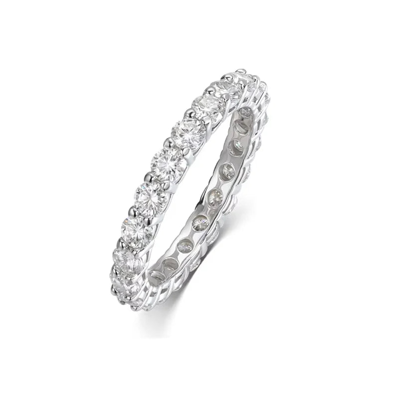 Rose Gold Moissanite Ring for Women – 925 Sterling Silver Sparkling Engagement Band