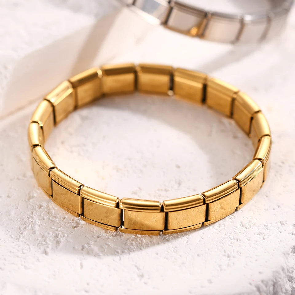 Unisex Stainless Steel Square Bracelet – Italy Trendy Design