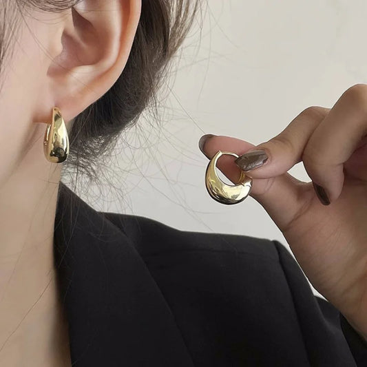 Vintage Gold Plated Hoop Earrings – 925 Sterling Silver, Allergy-Free, Trendy Women's Jewelry - Glamora World