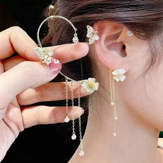 Elegant Butterfly Zircon Ear Cuff – No Piercing Needed - Glamora World