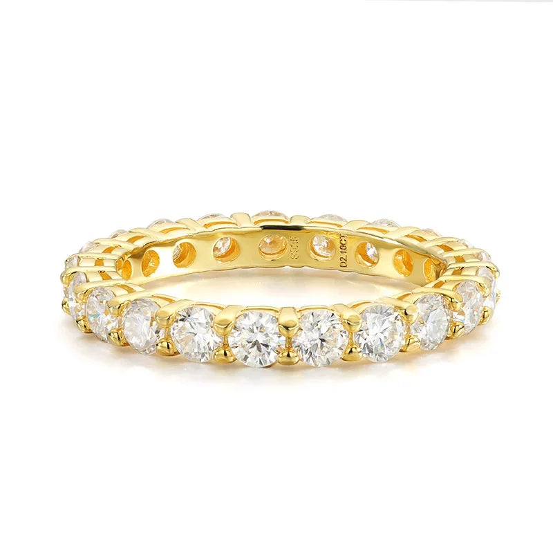 Rose Gold Moissanite Ring for Women – 925 Sterling Silver Sparkling Engagement Band