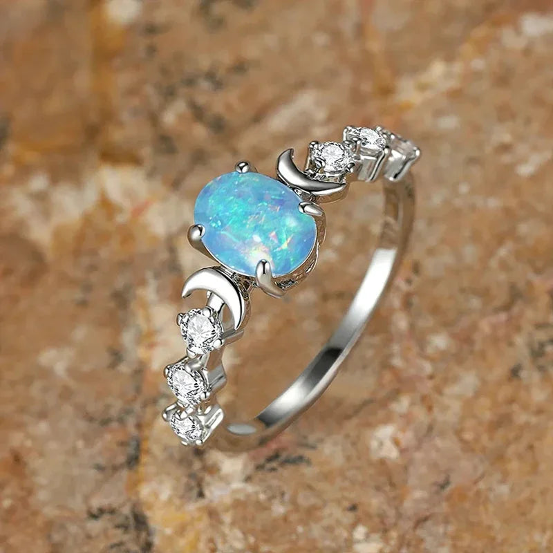 Celestial Opal Moon Ring™ - Glamora World