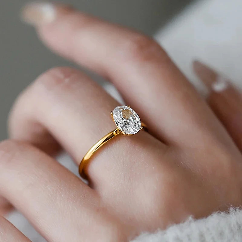 925 Sterling Silver & Golden Zircon Engagement Ring – Glamora World - Glamora World