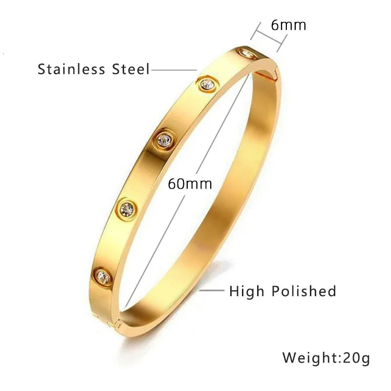 Elegant Gold-Plated Stainless Steel Stacking Bracelet – Women’s Fashion Jewelry