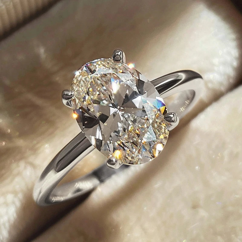 925 Sterling Silver & Golden Zircon Engagement Ring – Glamora World - Glamora World