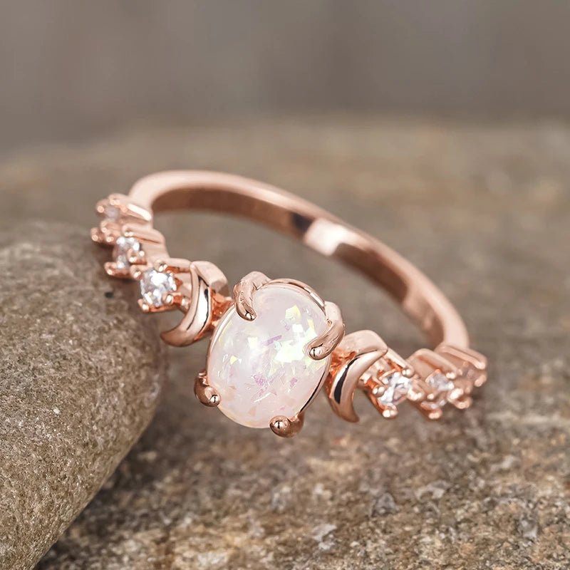 Celestial Opal Moon Ring™ - Glamora World