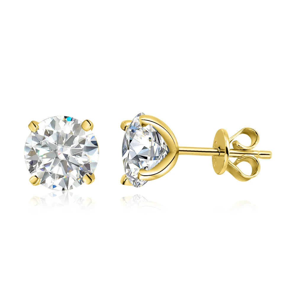 Elegant Moissanite Stud Earrings – Rose Gold, 925 Silver