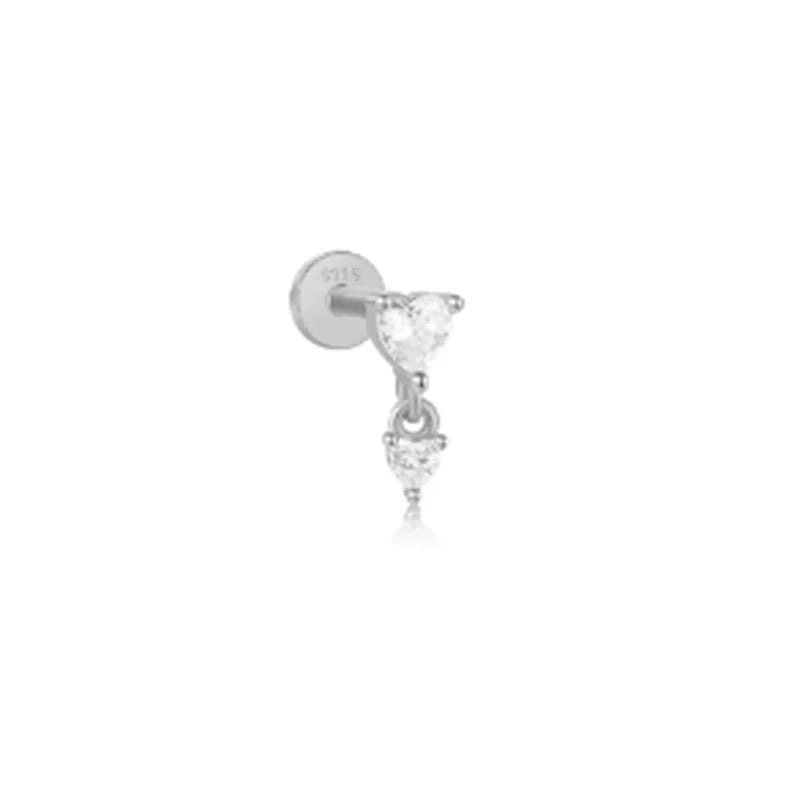 Elegant 925 Sterling Silver Zircon Stud Earrings for Women