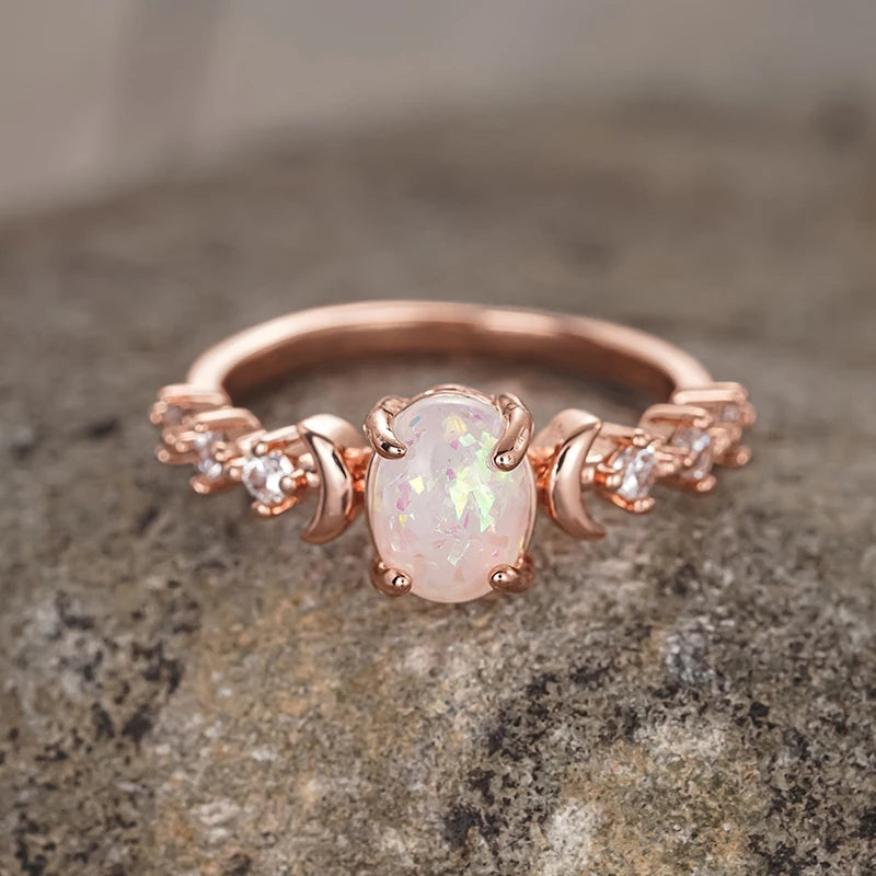 Celestial Opal Moon Ring™ - Glamora World