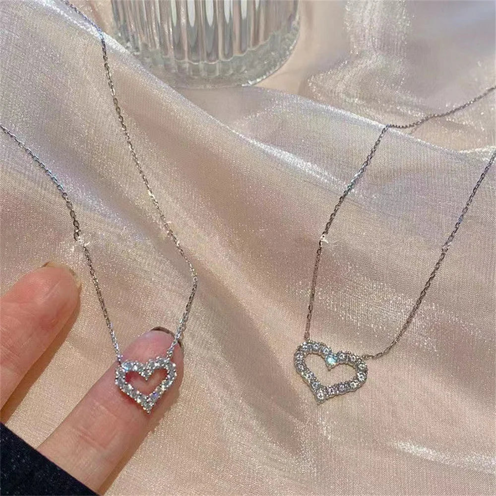 Hollow Heart Pendant Necklace