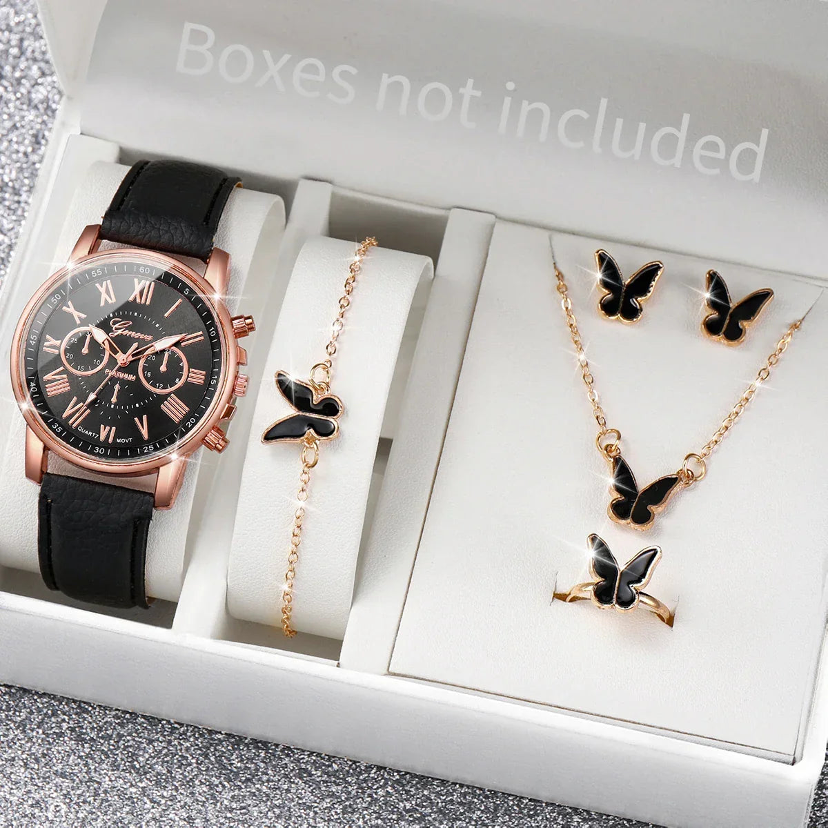 Luxury Women’s Watch & Jewelry Set – 5PCS Pink Elegance Collection - Glamora World