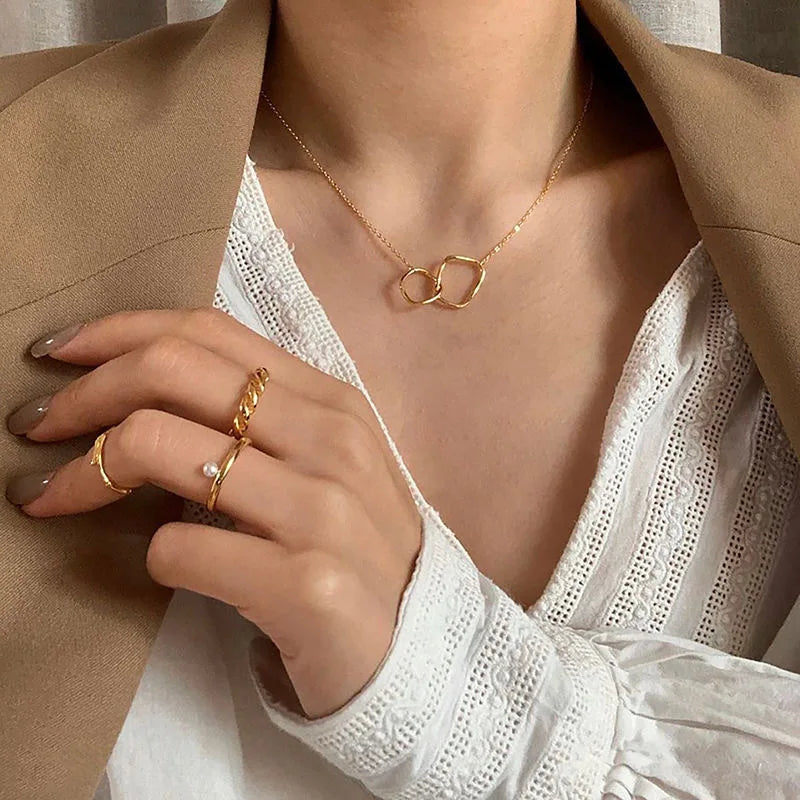 🦋 Butterfly Pendant Necklace – Stylish Double Layer Chain for Women