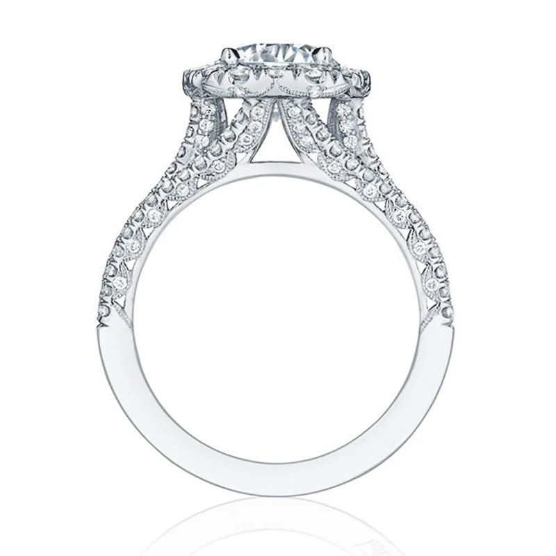 Luxury Cubic Zirconia Engagement Ring – Brilliant Double Band Design