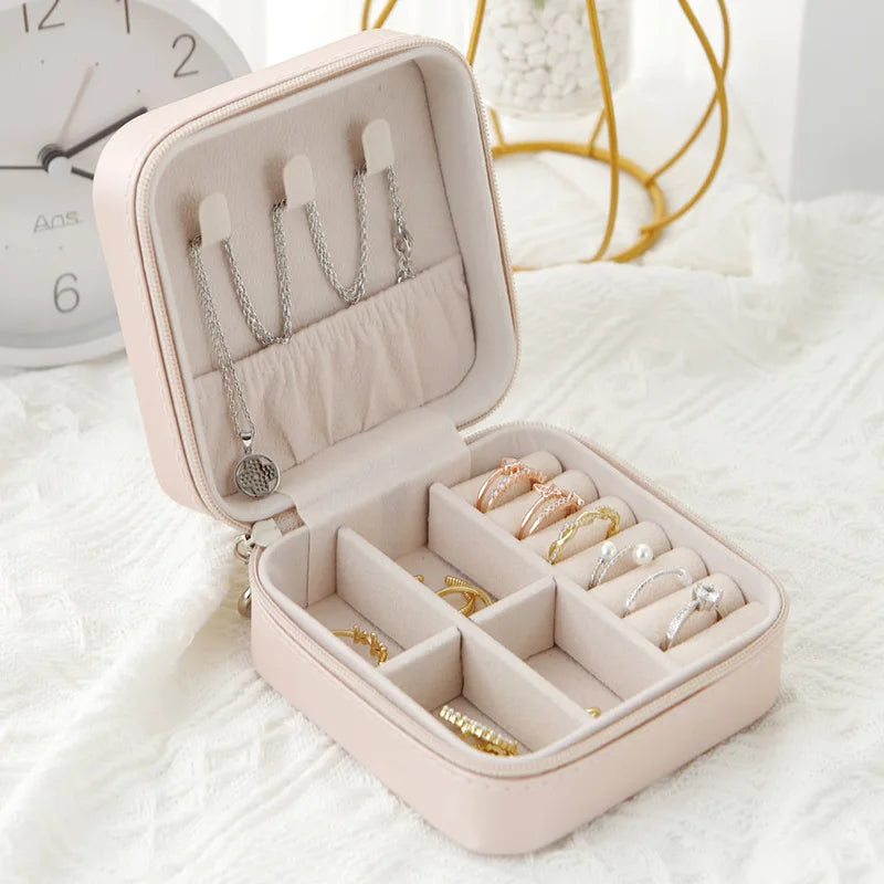 Portable Jewelry Storage Box – Travel Case for Earrings, Rings & Necklaces