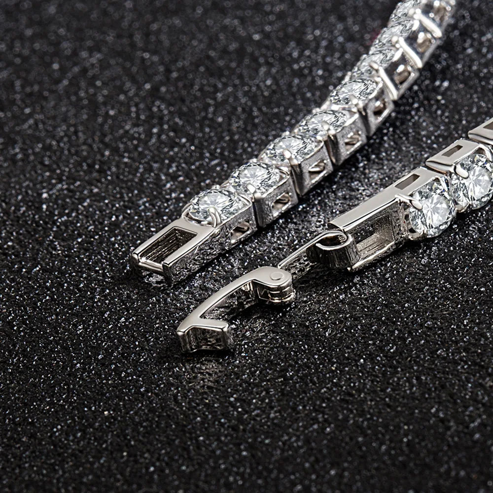 Elegant 925 Sterling Silver Tennis Bracelet – Classic Zircon Jewelry for Women