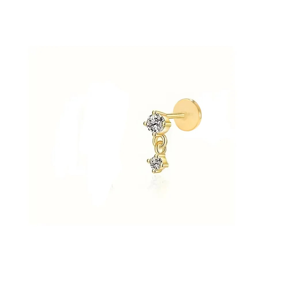 Elegant 925 Sterling Silver Zircon Stud Earrings for Women