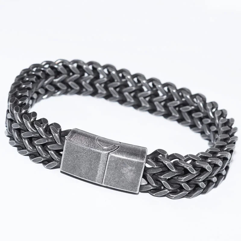 Men’s Stainless Steel Chain Bracelet – Hip Hop Punk Style | 19cm / 21cm / 23cm