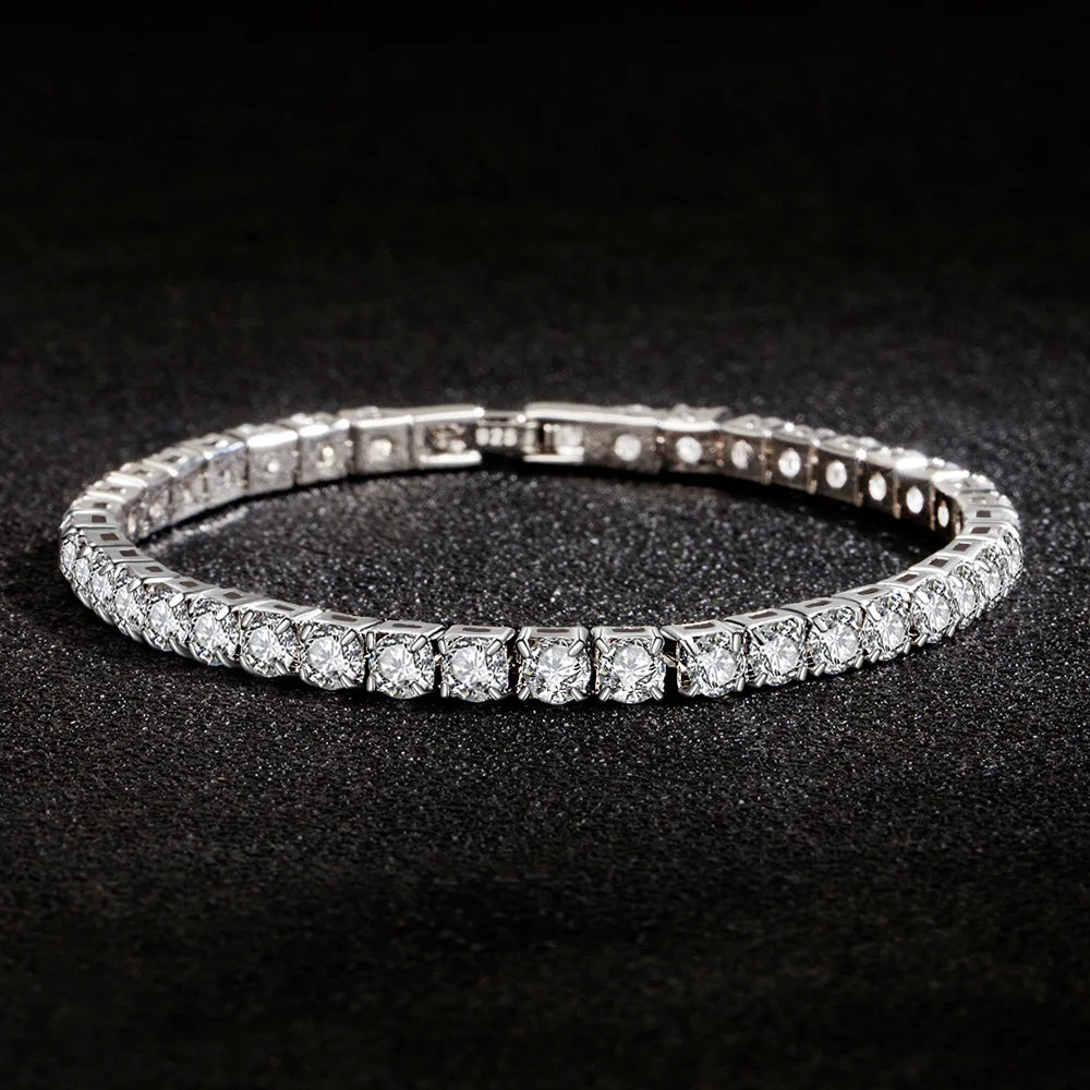 Elegant 925 Sterling Silver Tennis Bracelet – Classic Zircon Jewelry for Women