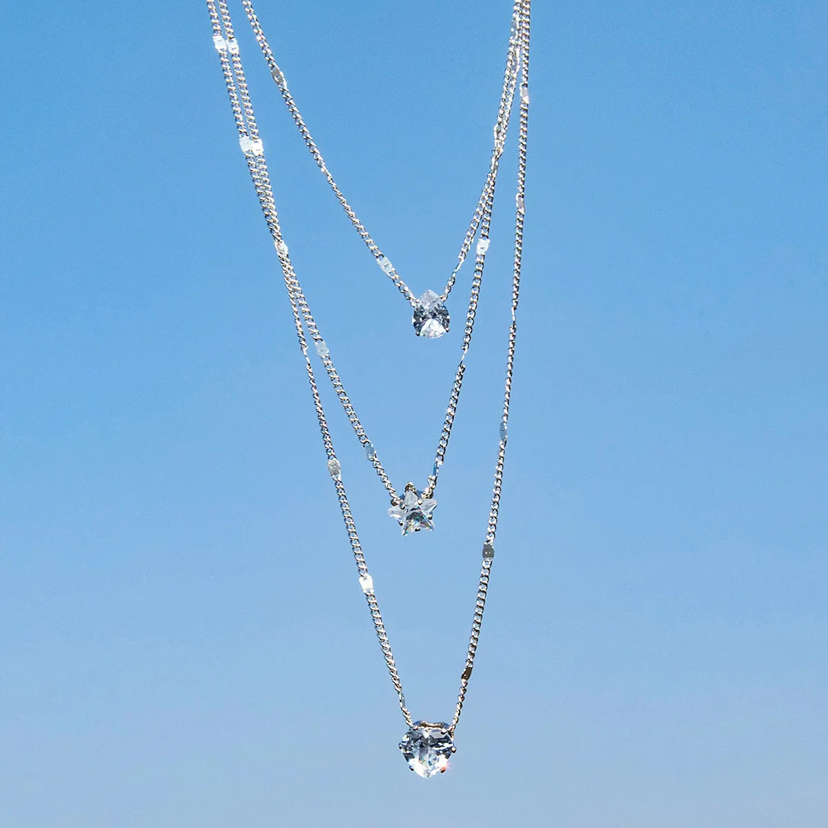 Elegant Zircon Pendant Necklace – Multilayer Choker for Women