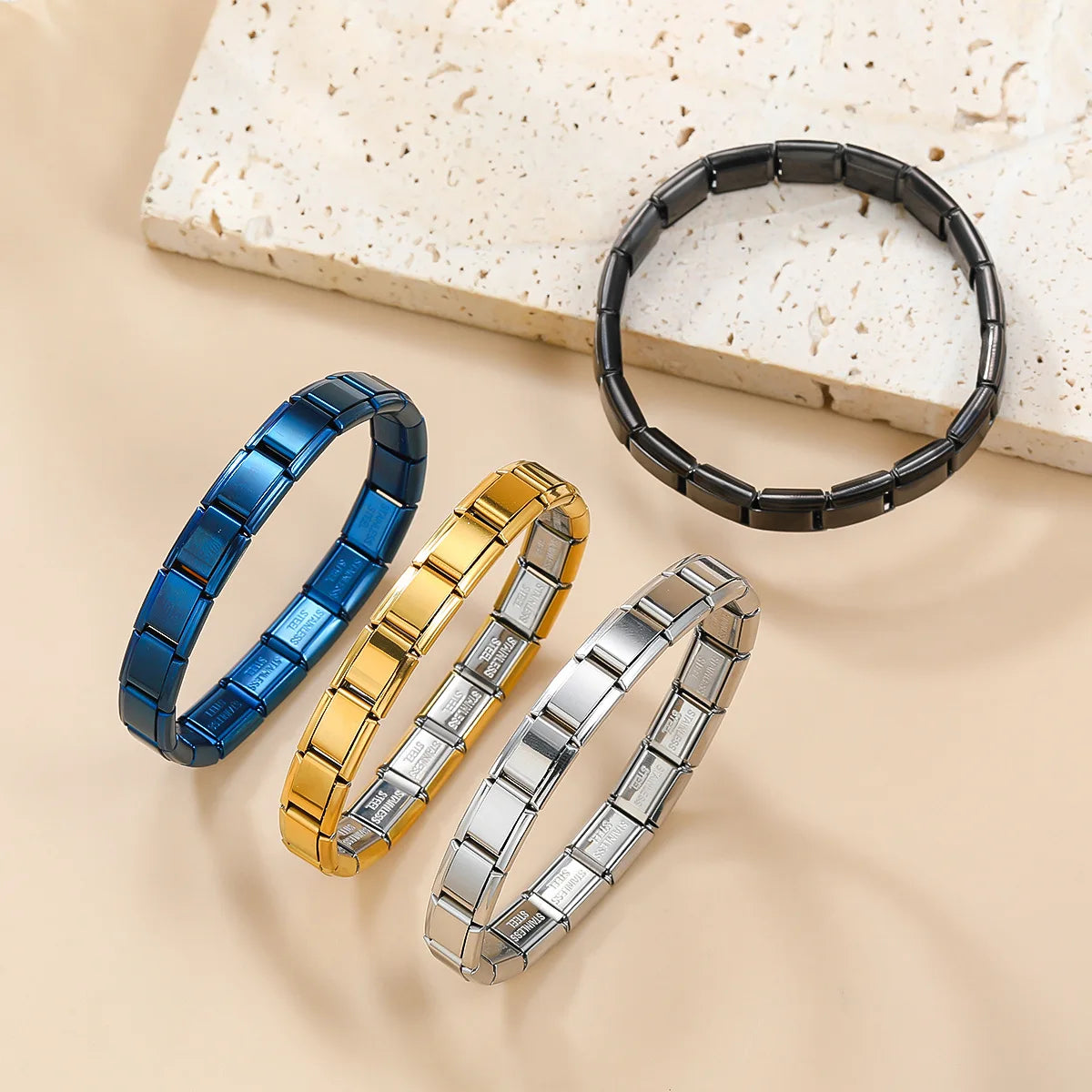 Unisex Stainless Steel Square Bracelet – Italy Trendy Design