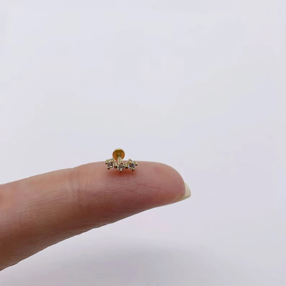 Elegant 925 Sterling Silver Zircon Stud Earrings for Women