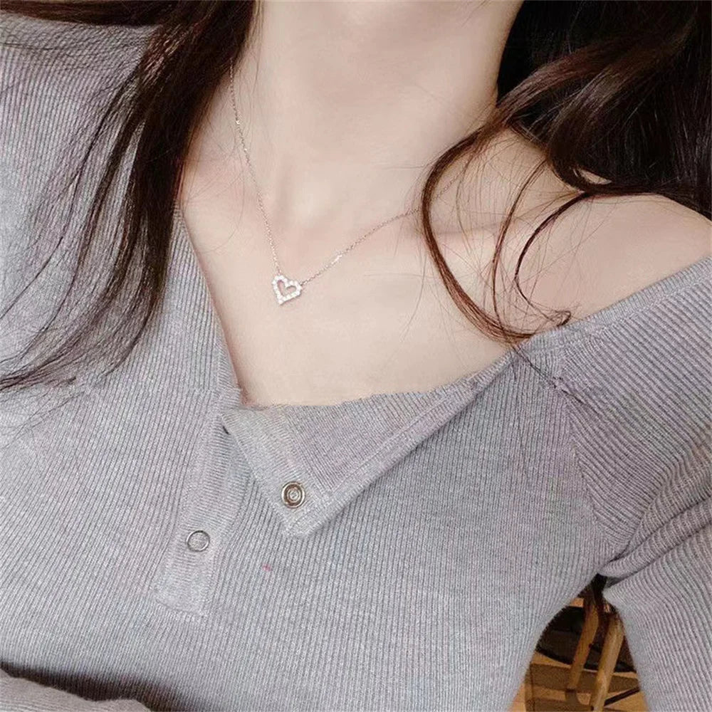 Hollow Heart Pendant Necklace