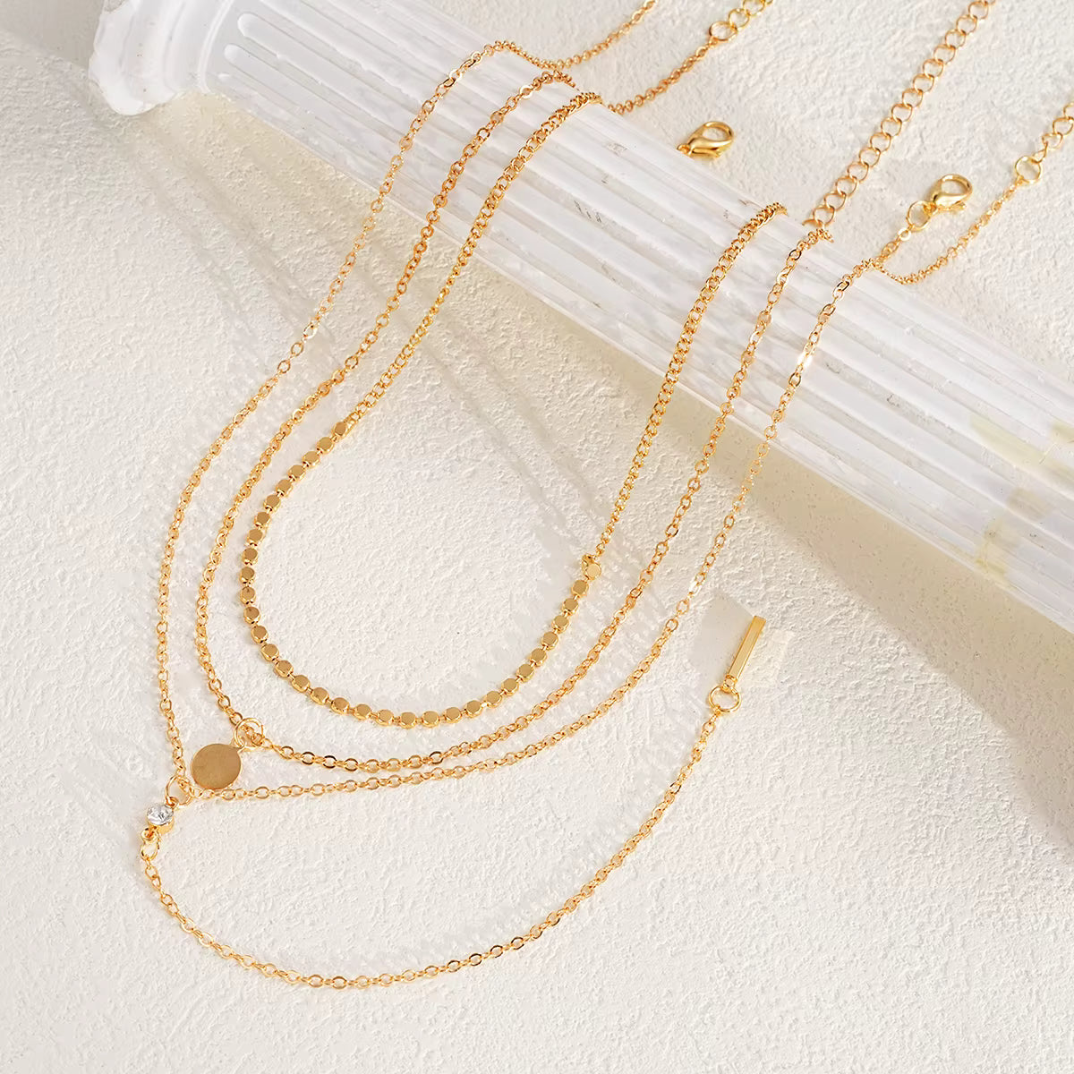 3pc Gold Coin Necklace Set – Layered Party Chains – product image 4