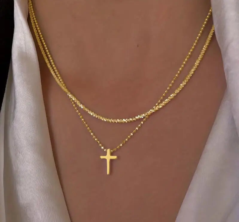 Sparkling Silver Layered Necklace – Elegant Women’s Fashion Jewelry