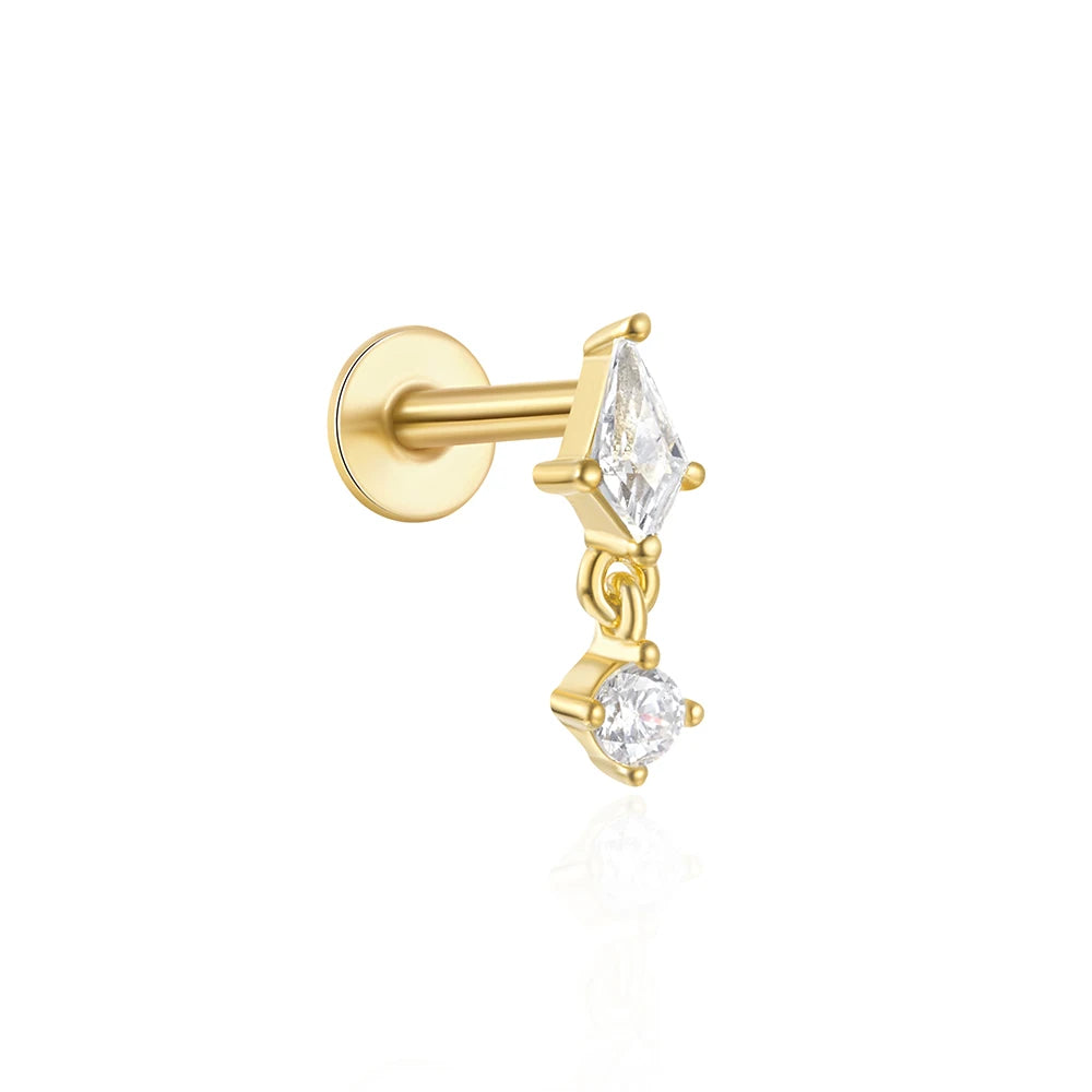 Elegant 925 Sterling Silver Zircon Stud Earrings for Women