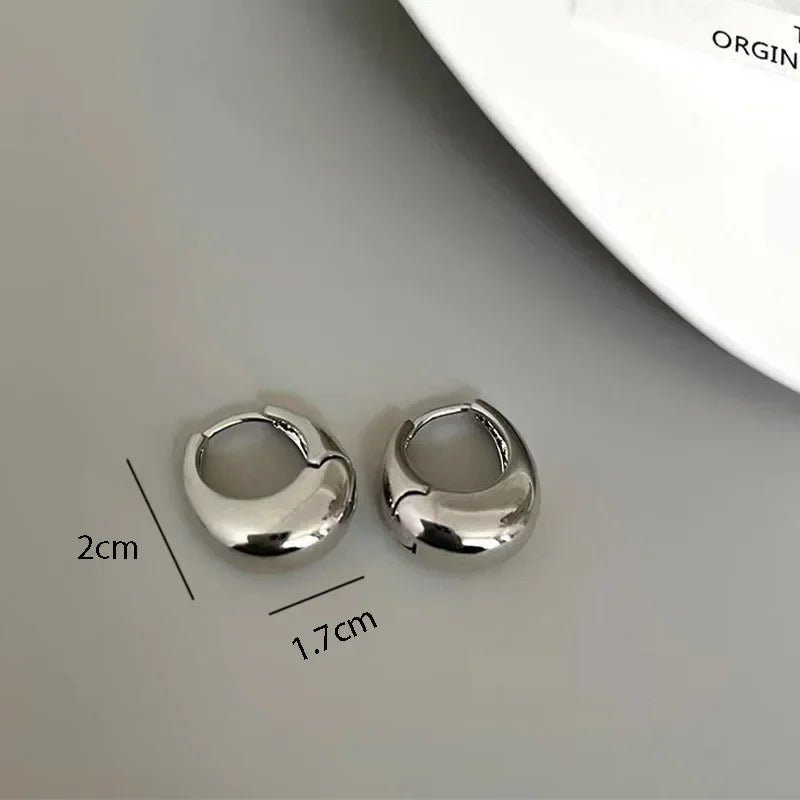 Vintage Gold Plated Hoop Earrings – 925 Sterling Silver, Allergy-Free, Trendy Women's Jewelry