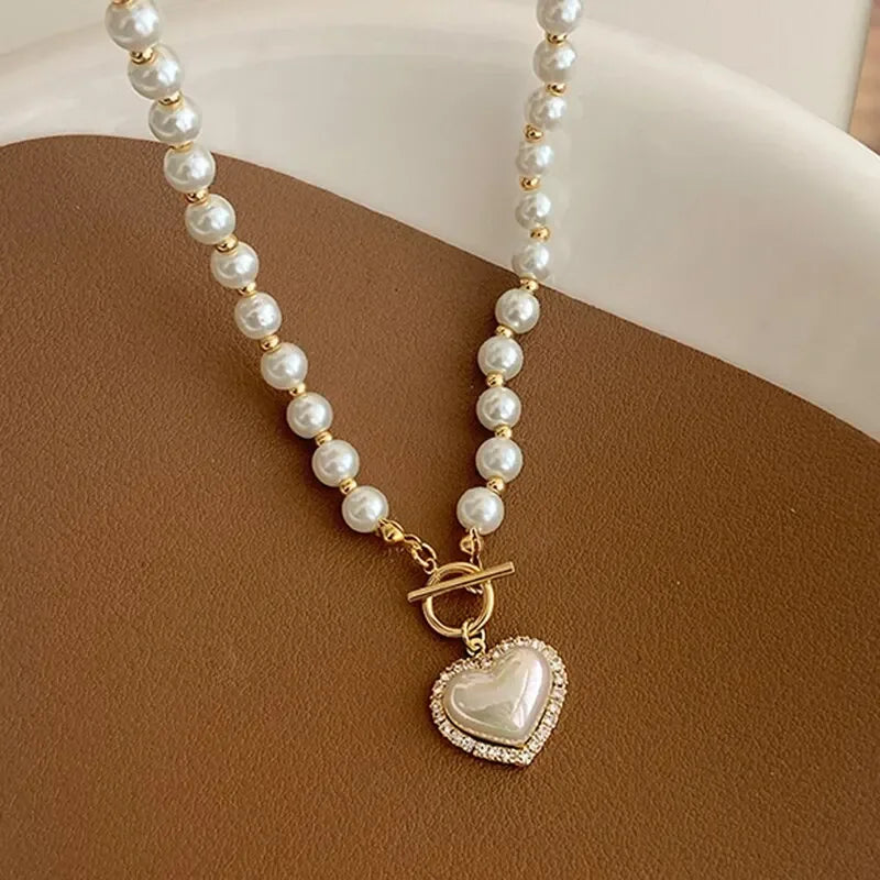 Heart Pearl Mermaid Pendant Necklace – Luxury Women’s Fashion Jewelry