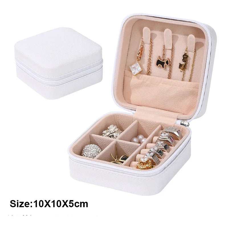 Portable Jewelry Storage Box – Travel Case for Earrings, Rings & Necklaces