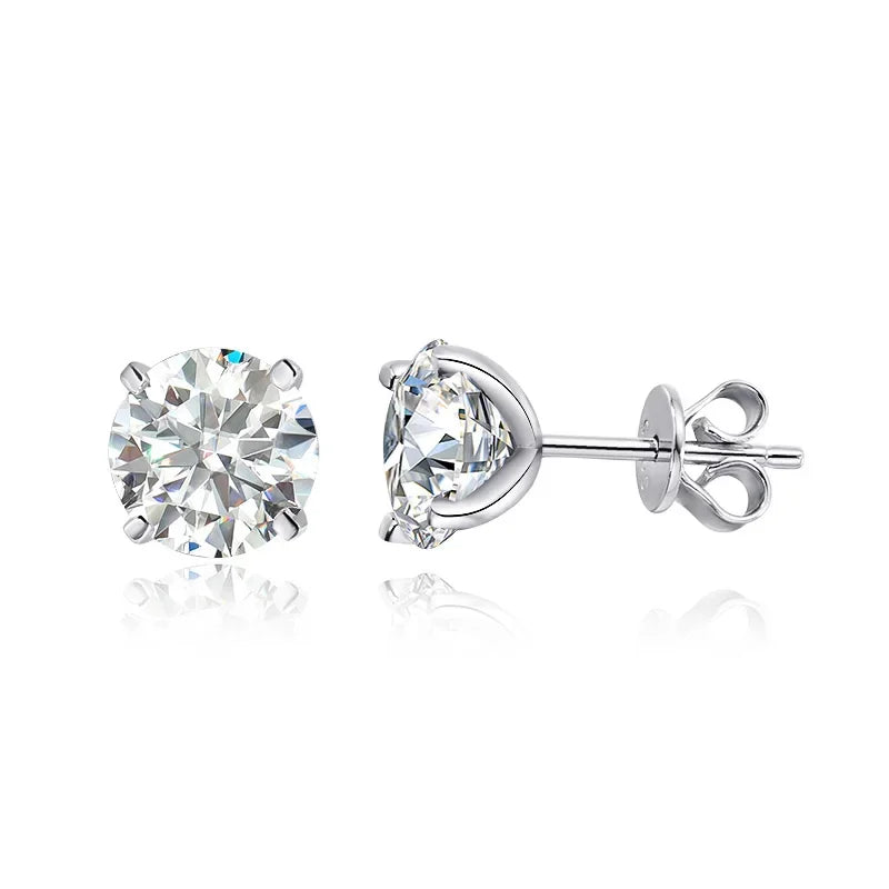 Elegant Moissanite Stud Earrings – Rose Gold, 925 Silver