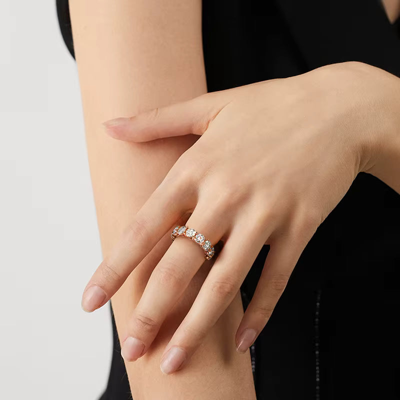 Rose Gold Moissanite Ring – Sterling Silver Sparkle – product image 12
