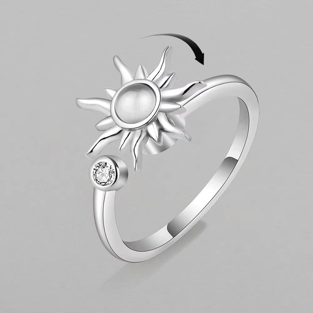 Sunflower Spinner Ring – Anti-Stress Anxiety Jewelry