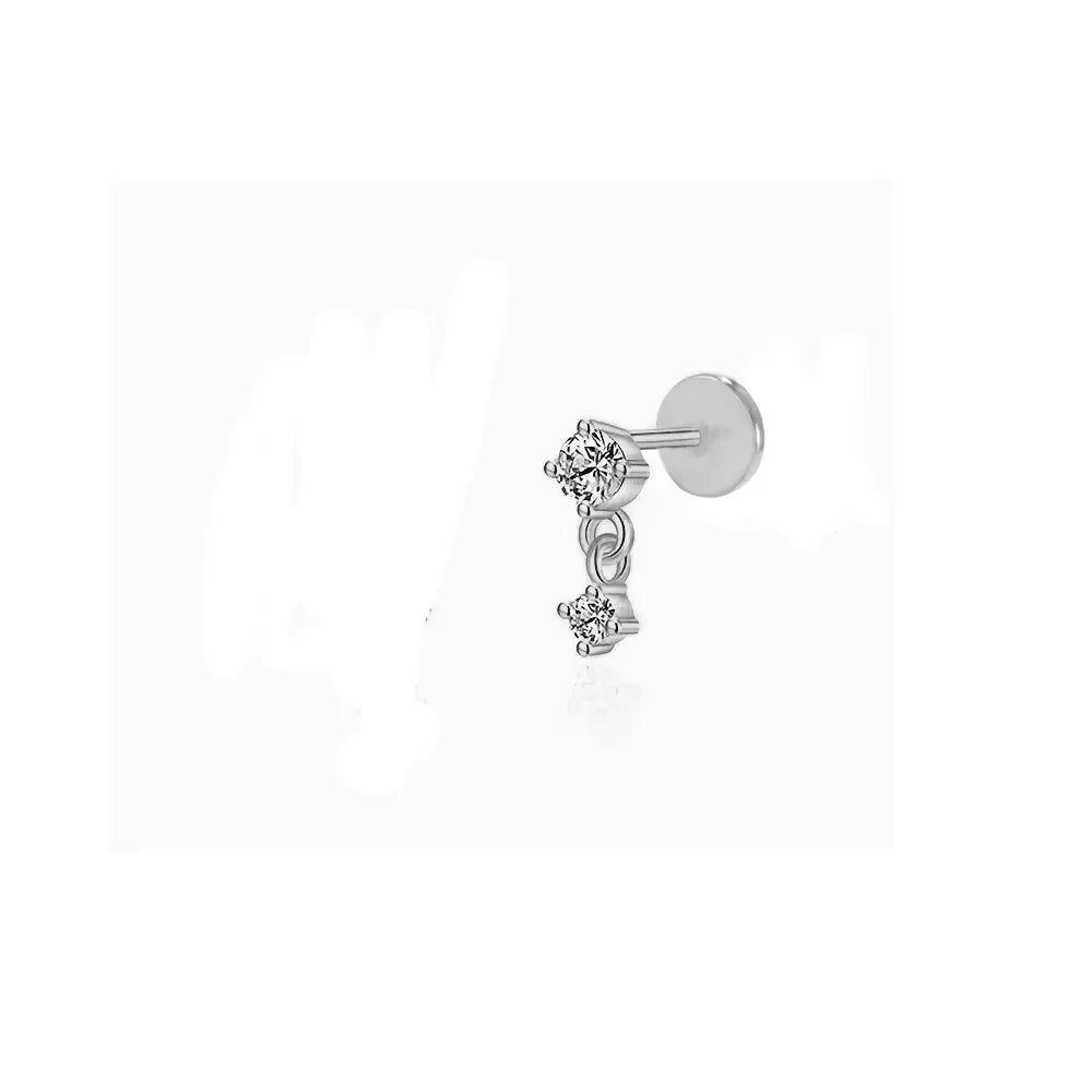 Elegant 925 Sterling Silver Zircon Stud Earrings for Women