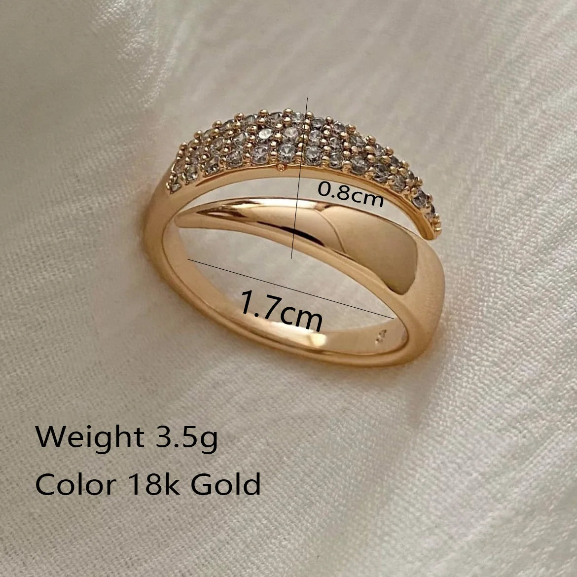 Elegant Women’s 18K Gold Plated Stainless Steel Ring | Sparkling Stone Design