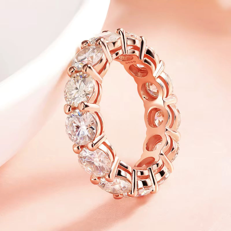 Rose Gold Moissanite Ring – Sterling Silver Sparkle – product image 3