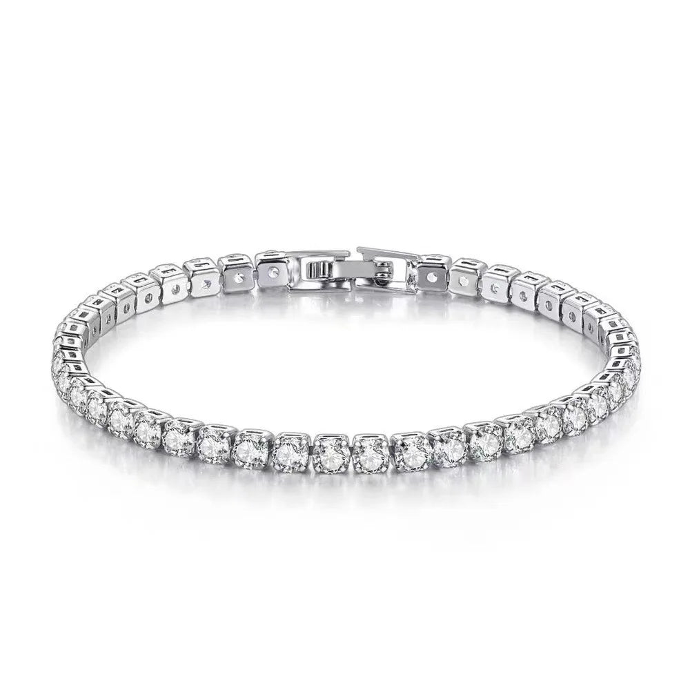 Elegant 925 Sterling Silver Tennis Bracelet – Classic Zircon Jewelry for Women