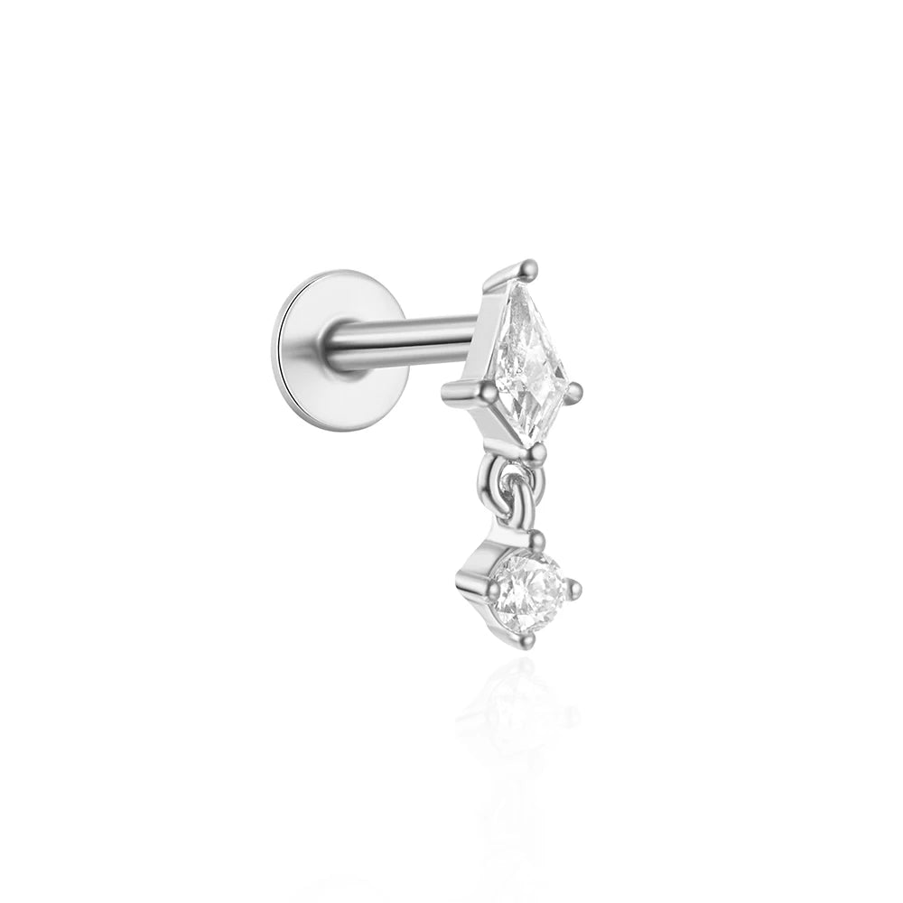 Elegant 925 Sterling Silver Zircon Stud Earrings for Women