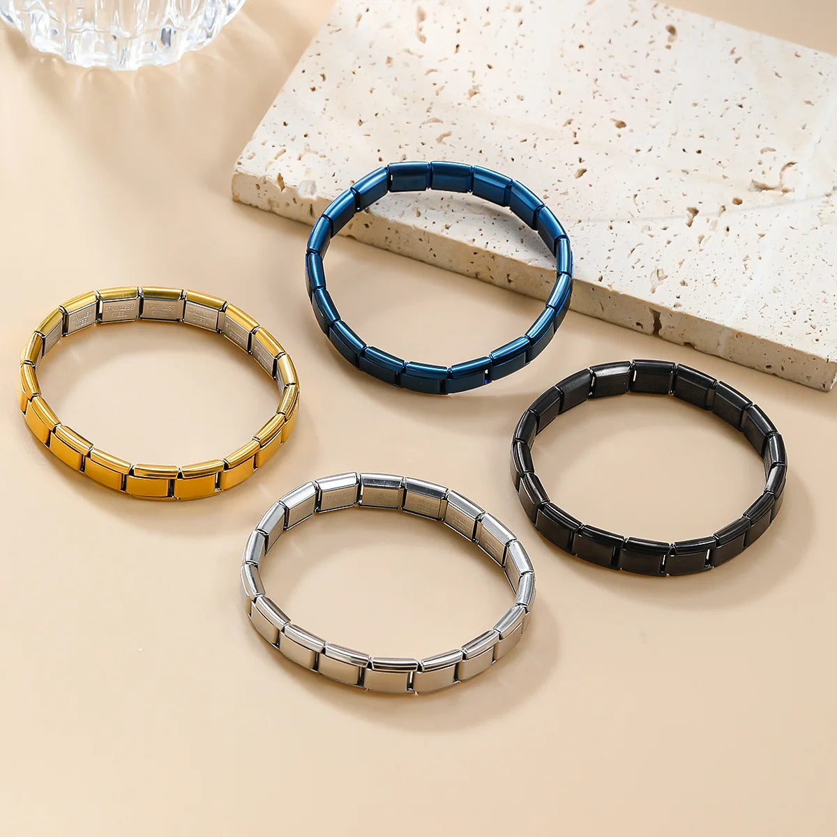 Unisex Stainless Steel Square Bracelet – Italy Trendy Design