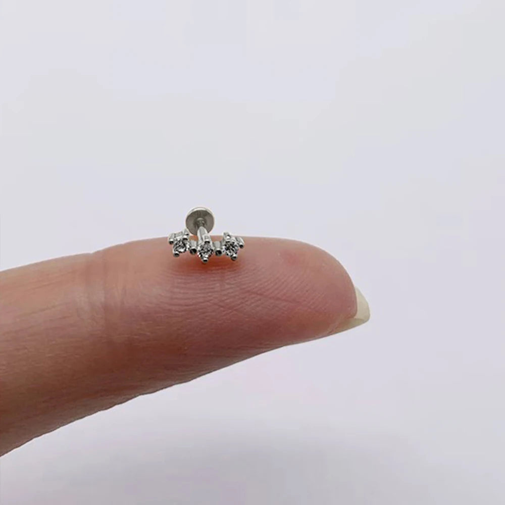 Elegant 925 Sterling Silver Zircon Stud Earrings for Women